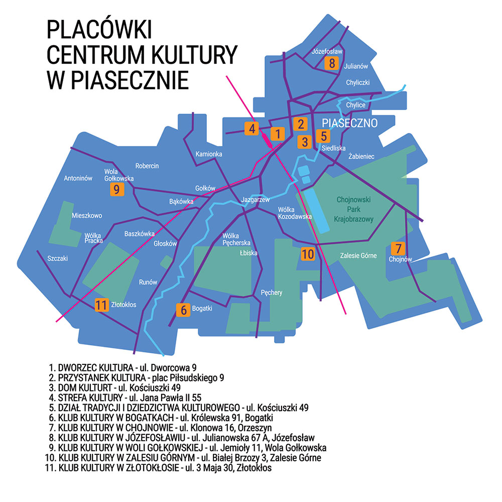 Mapa placówek Centrum Kultury