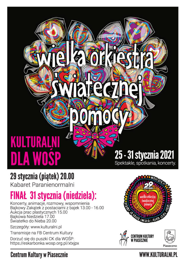 Plakat wydarzenia Kulturalni dla WOŚP