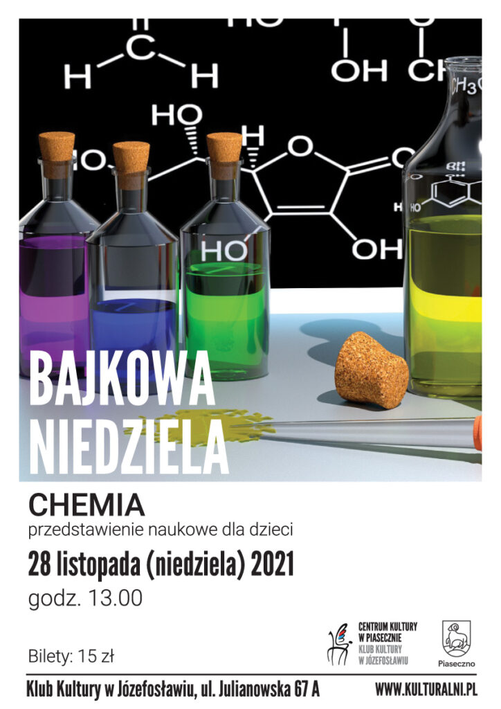 Plakat wydarzenia Bajkowa Niedziela. Chemia