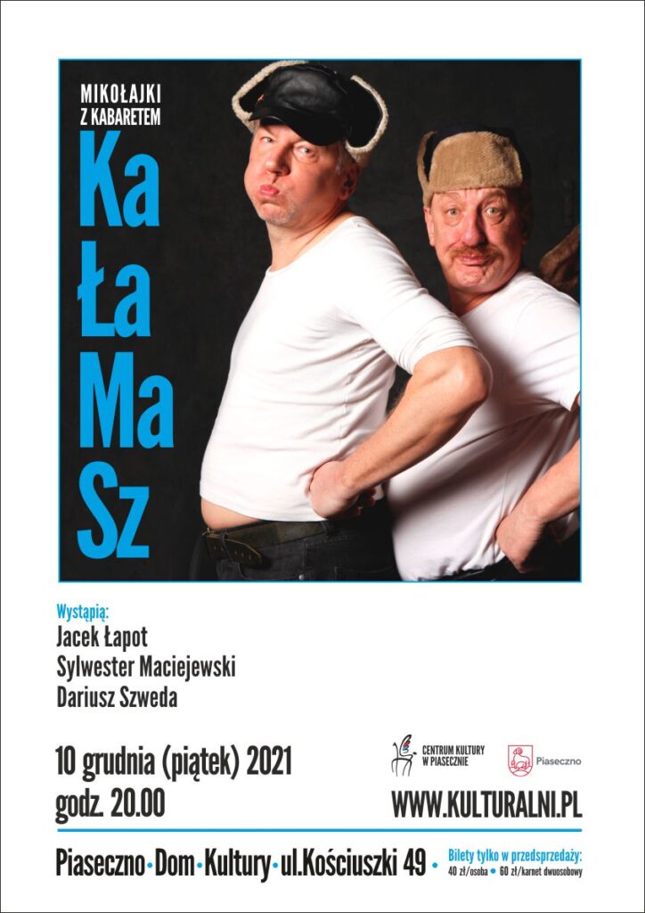 Plakat wydarzenia Mikołajki z kabaretem KaŁaMaSZ