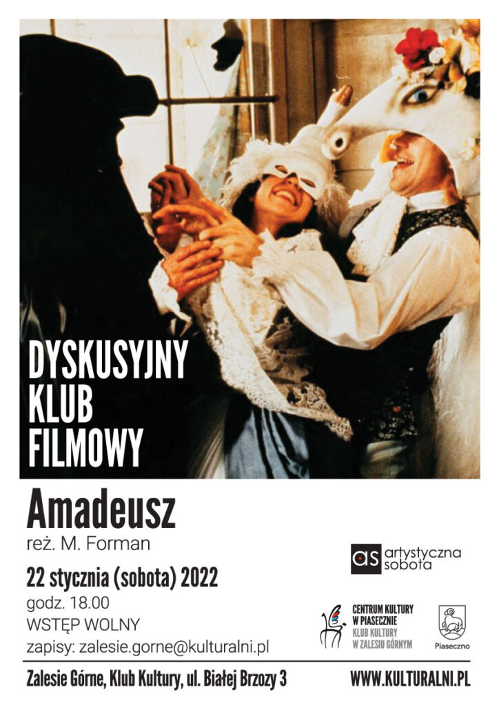 Plakat wydarzenia Dyskusyjny klub filmowy. Amadeusz 